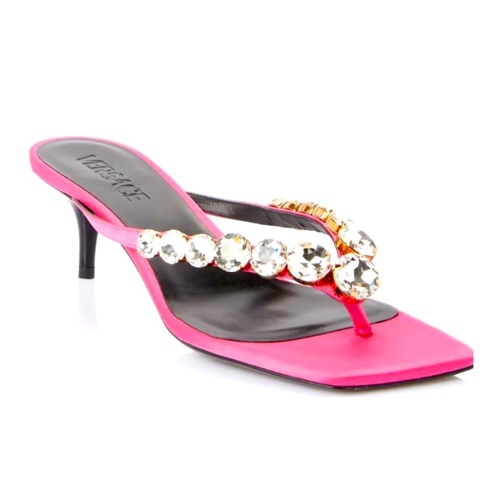 Versace Crystal Thong Slides